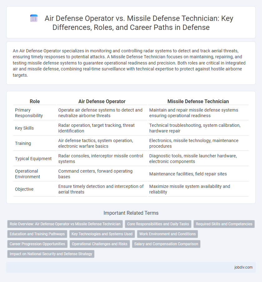 Air Defense Operator vs. Missile Defense Technician: Key Differences, Roles, and Career Paths in Defense