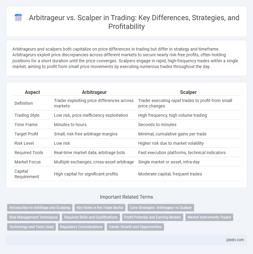 Arbitrageur vs. Scalper in Trading: Key Differences, Strategies, and Profitability