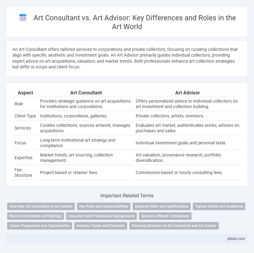 Art Consultant vs. Art Advisor: Key Differences and Roles in the Art World