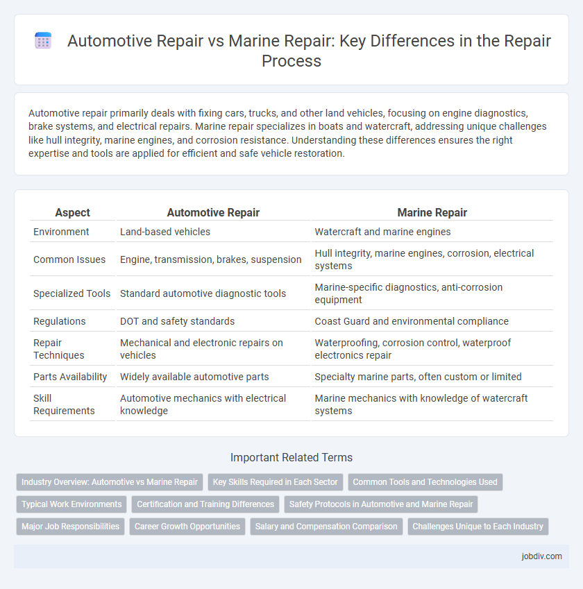 Automotive Repair vs Marine Repair: Key Differences in the Repair Process