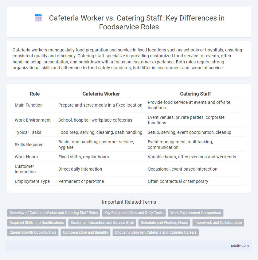 Cafeteria Worker vs. Catering Staff: Key Differences in Foodservice Roles