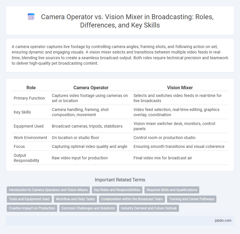 Camera Operator vs. Vision Mixer in Broadcasting: Roles, Differences, and Key Skills