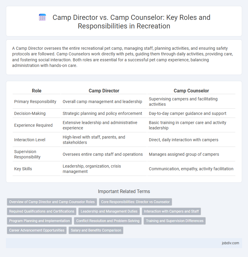 Camp Director vs. Camp Counselor: Key Roles and Responsibilities in Recreation