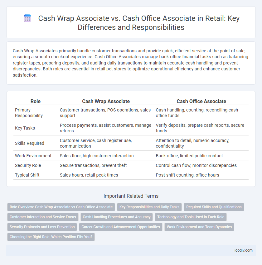 Cash Wrap Associate vs. Cash Office Associate in Retail: Key Differences and Responsibilities