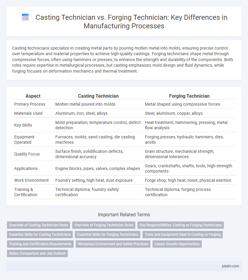 Casting Technician vs. Forging Technician: Key Differences in Manufacturing Processes