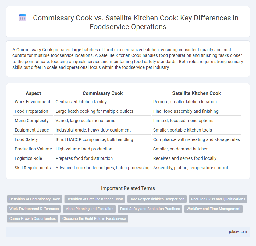 Commissary Cook vs. Satellite Kitchen Cook: Key Differences in Foodservice Operations