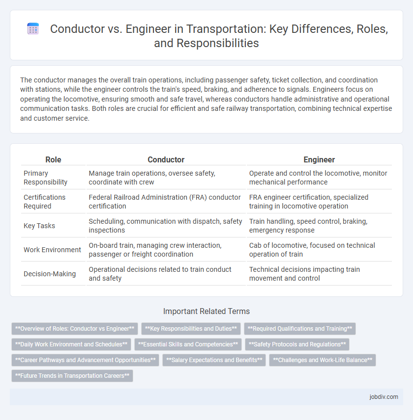 Conductor vs. Engineer in Transportation: Key Differences, Roles, and Responsibilities