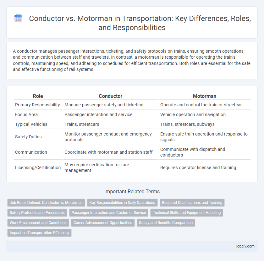 Conductor vs. Motorman in Transportation: Key Differences, Roles, and Responsibilities