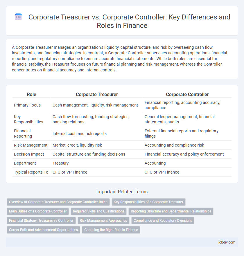 Corporate Treasurer vs. Corporate Controller: Key Differences and Roles in Finance