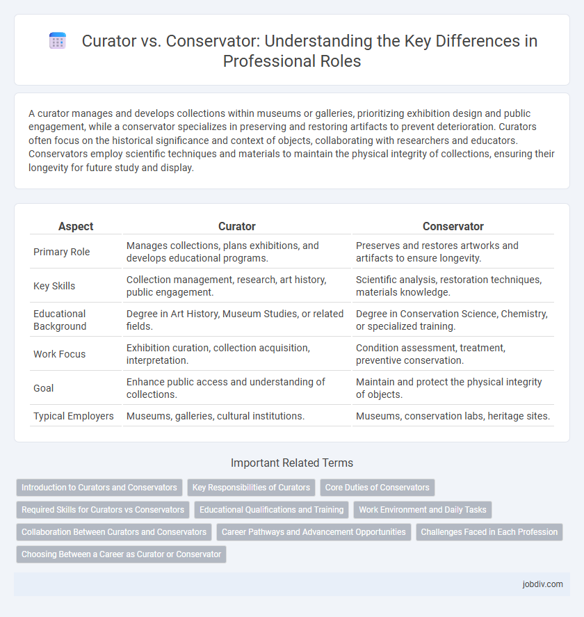 Curator vs. Conservator: Understanding the Key Differences in Professional Roles
