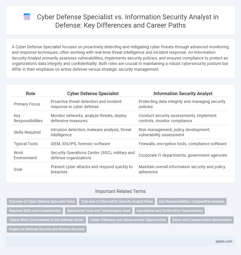 Cyber Defense Specialist vs. Information Security Analyst in Defense: Key Differences and Career Paths