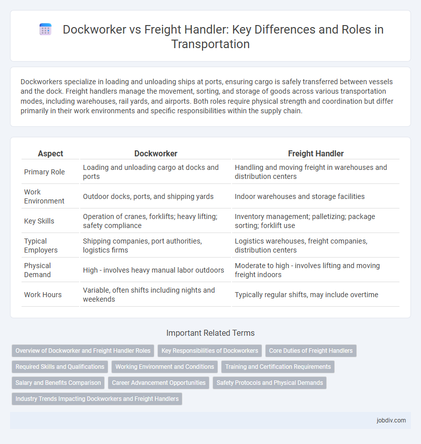 Dockworker vs Freight Handler: Key Differences and Roles in Transportation