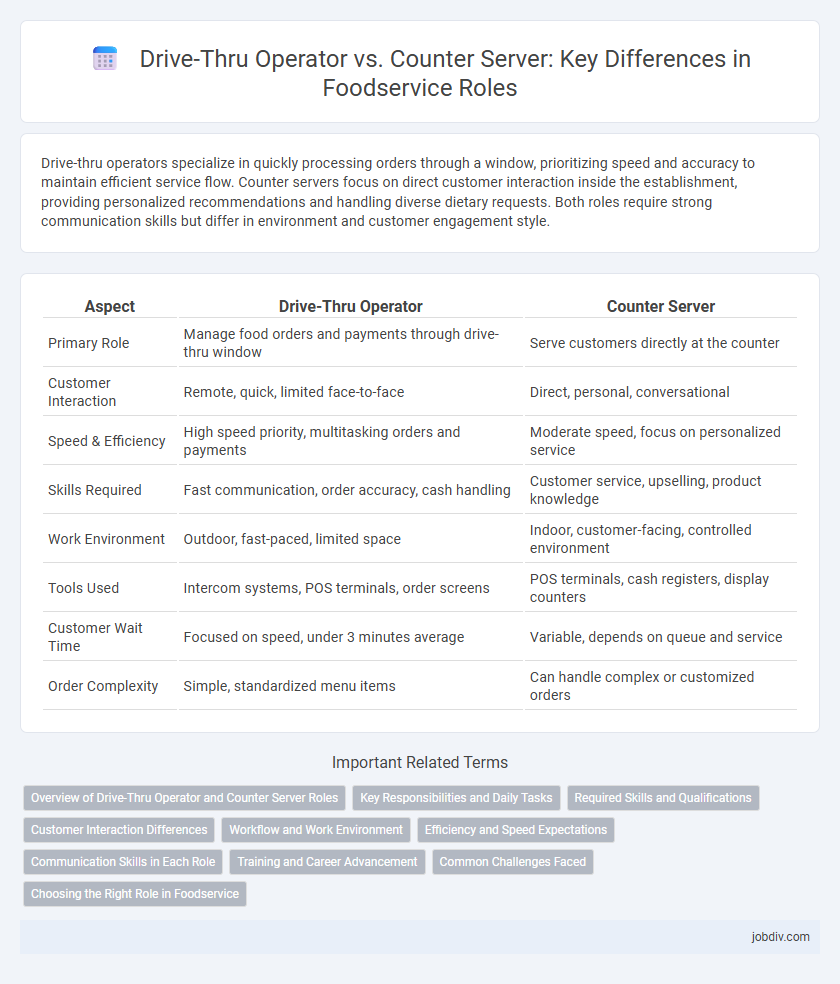 Drive-Thru Operator vs. Counter Server: Key Differences in Foodservice Roles