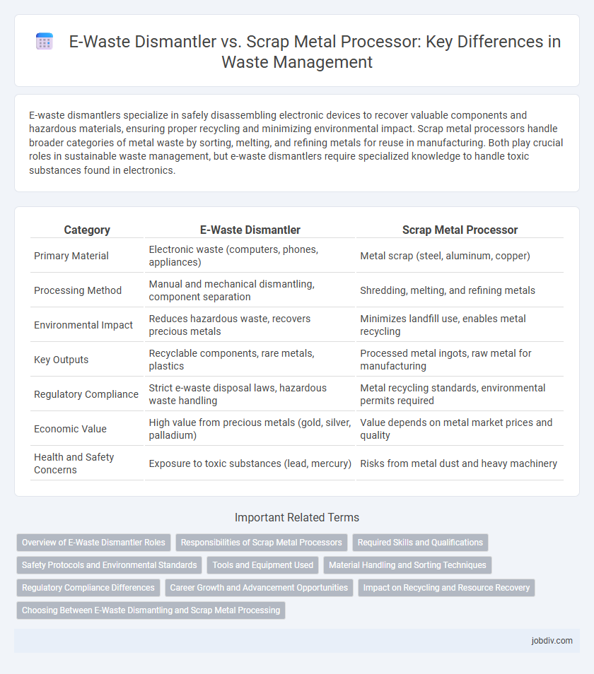 E-Waste Dismantler vs. Scrap Metal Processor: Key Differences in Waste Management