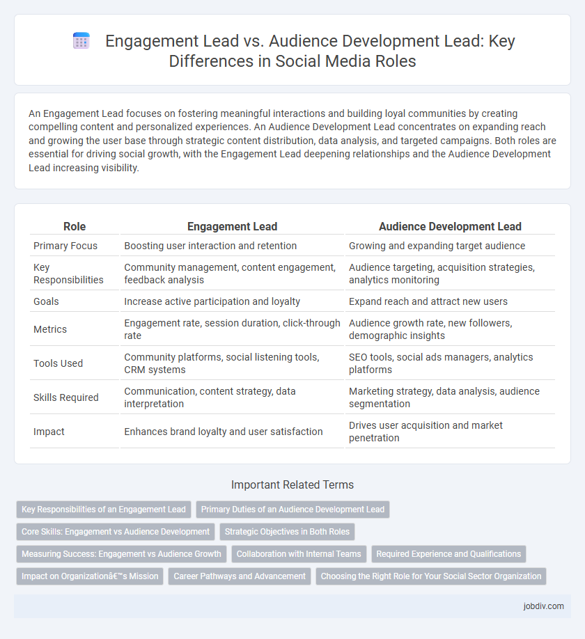 Engagement Lead vs. Audience Development Lead: Key Differences in Social Media Roles