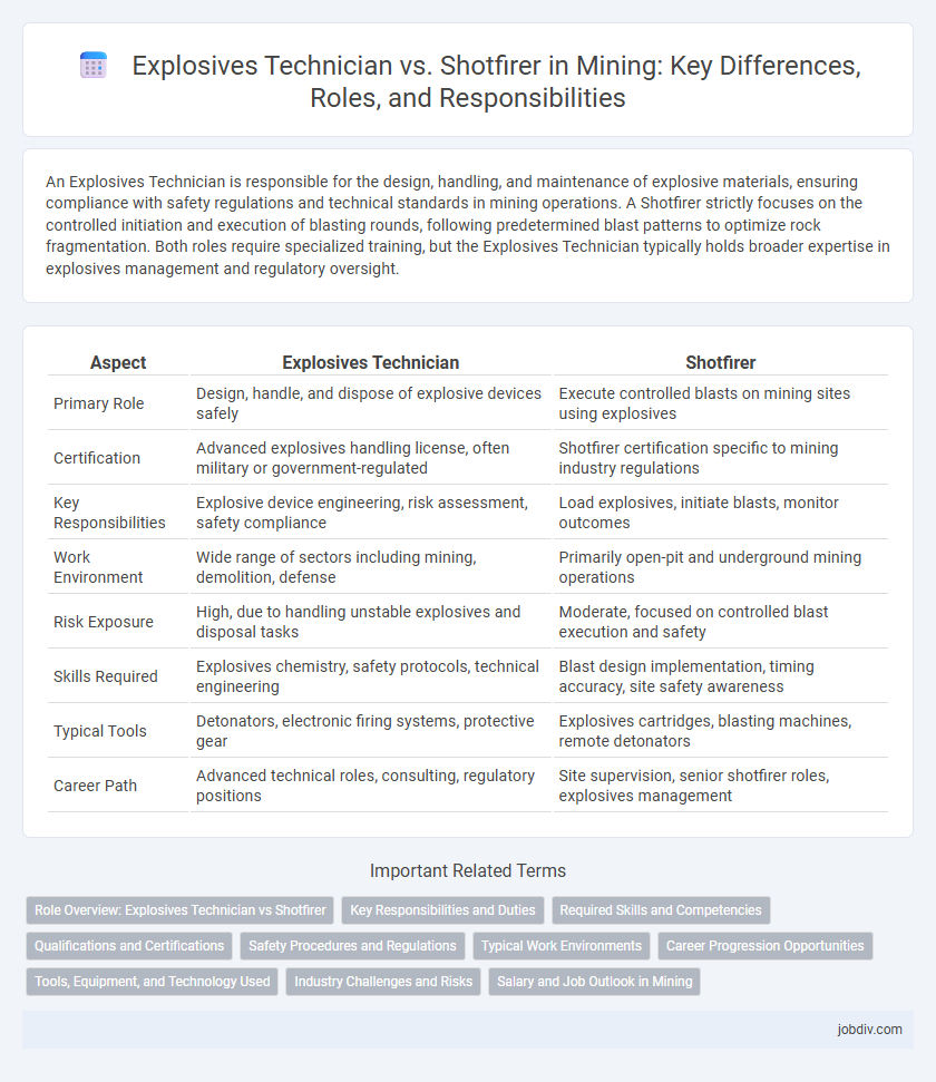 Explosives Technician vs. Shotfirer in Mining: Key Differences, Roles, and Responsibilities