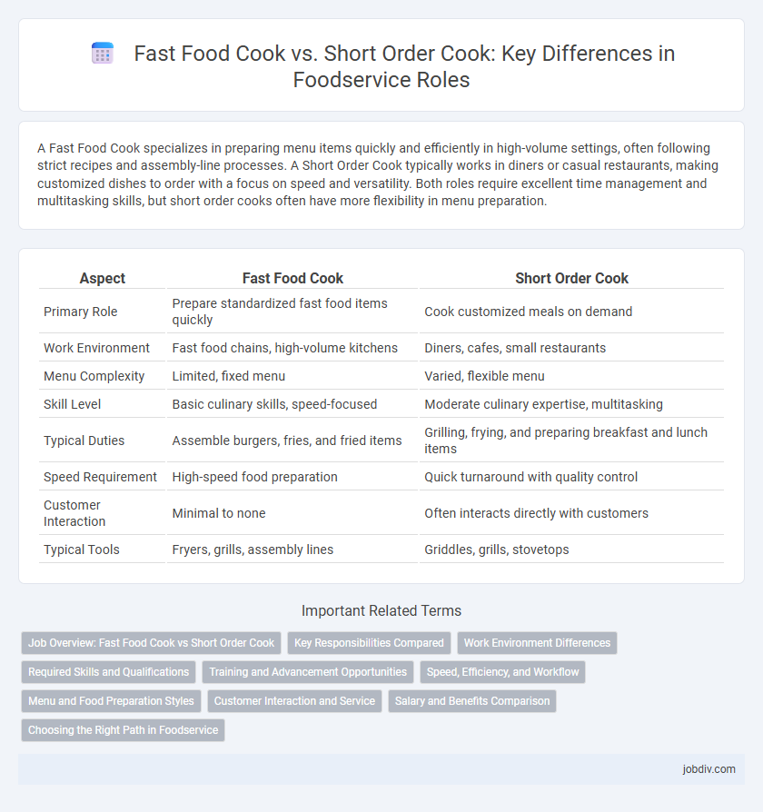 Fast Food Cook vs. Short Order Cook: Key Differences in Foodservice Roles