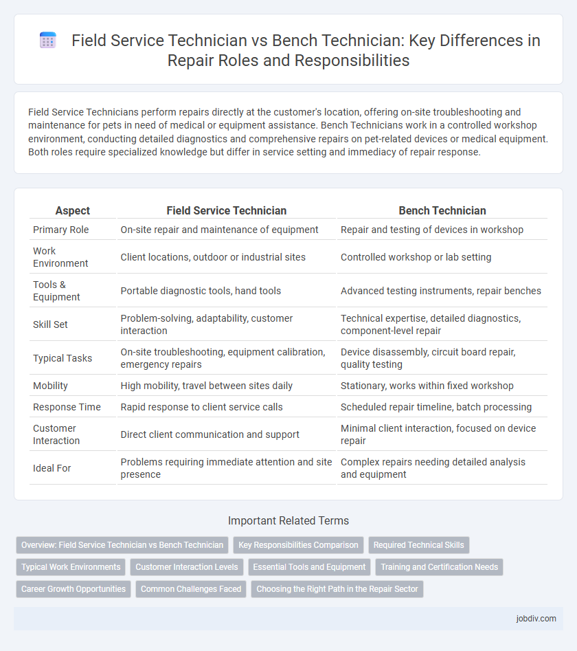 Field Service Technician vs Bench Technician: Key Differences in Repair Roles and Responsibilities