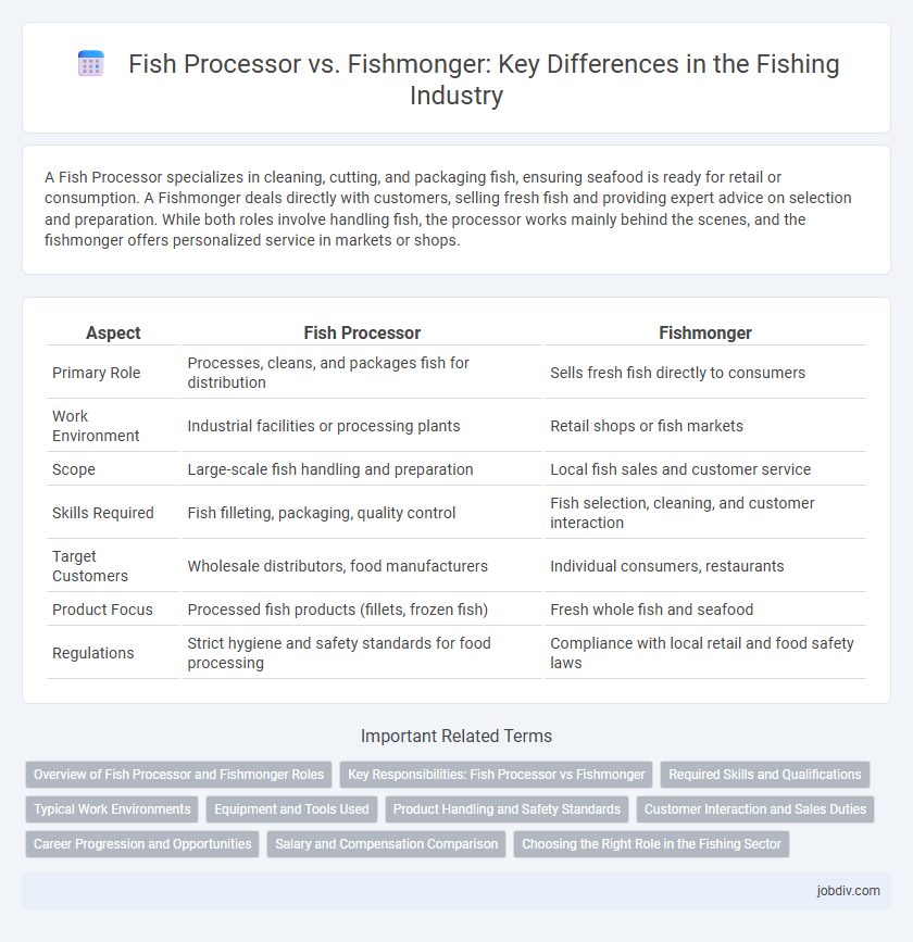 Fish Processor vs. Fishmonger: Key Differences in the Fishing Industry
