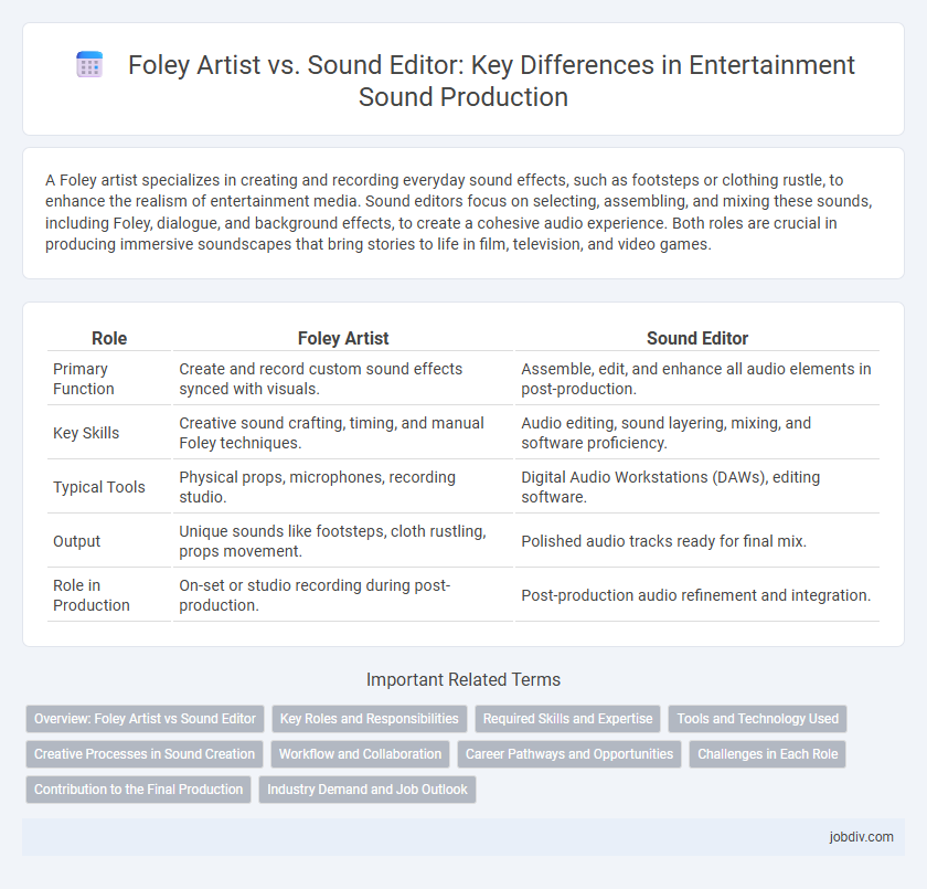 Foley Artist vs. Sound Editor: Key Differences in Entertainment Sound Production