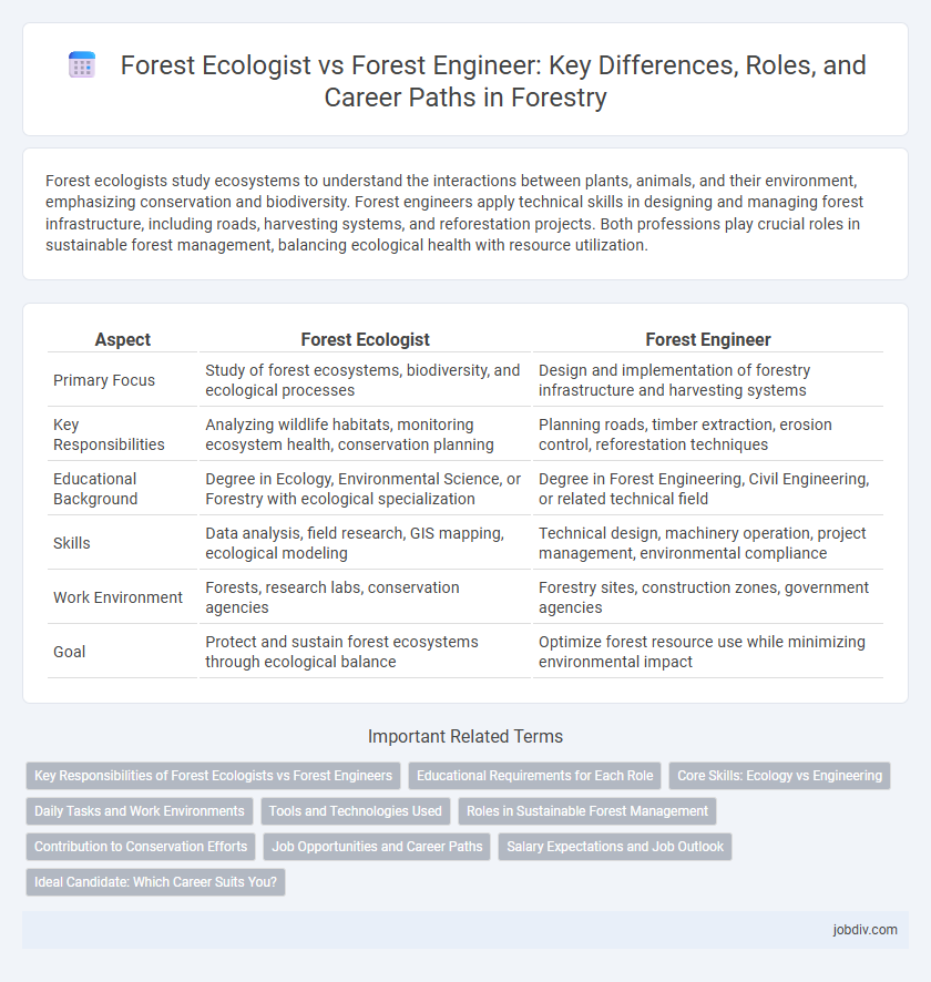 Forest Ecologist vs Forest Engineer: Key Differences, Roles, and Career Paths in Forestry
