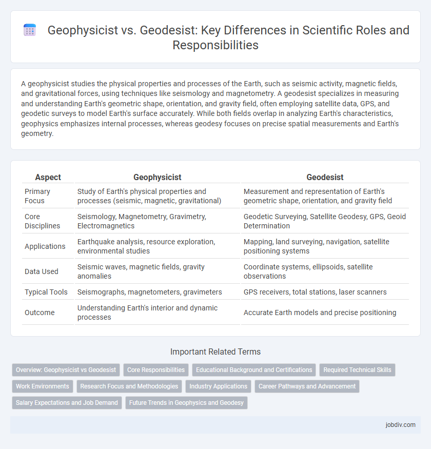 Geophysicist vs. Geodesist: Key Differences in Scientific Roles and Responsibilities