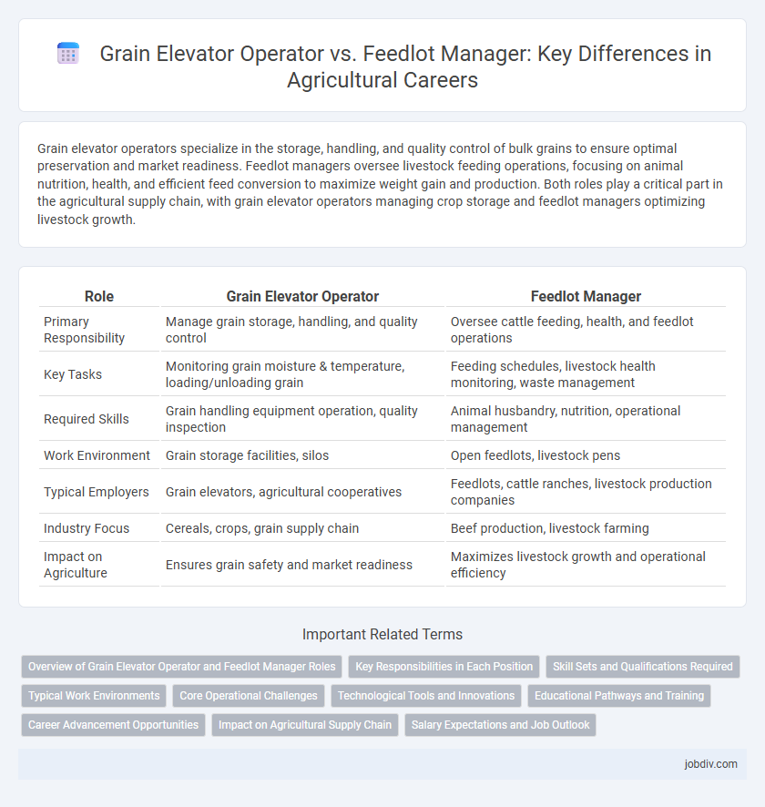 Grain Elevator Operator vs. Feedlot Manager: Key Differences in Agricultural Careers