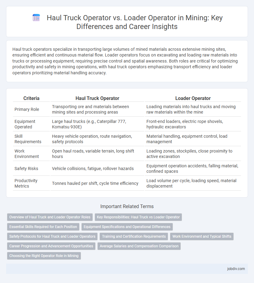 Haul Truck Operator vs. Loader Operator in Mining: Key Differences and Career Insights