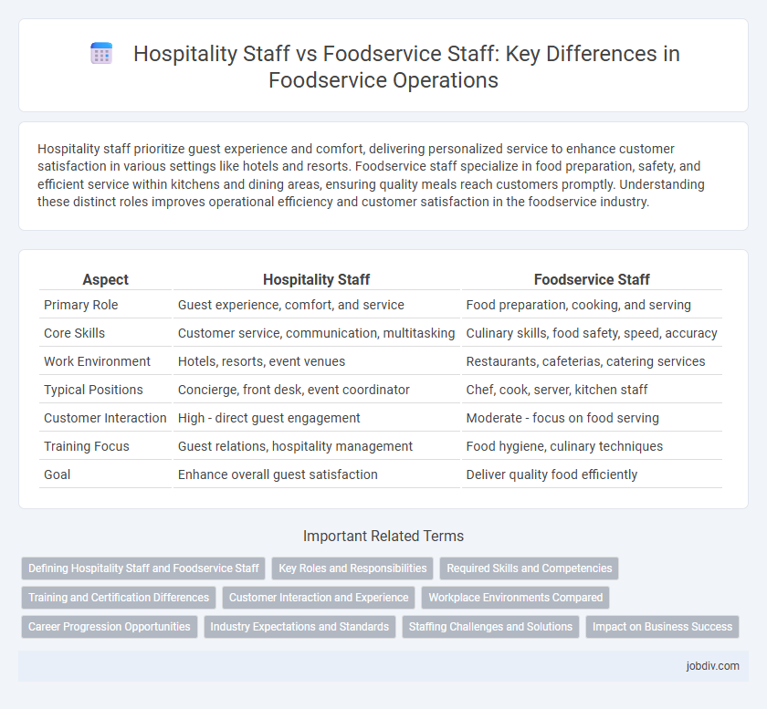 Hospitality Staff vs Foodservice Staff: Key Differences in Foodservice Operations