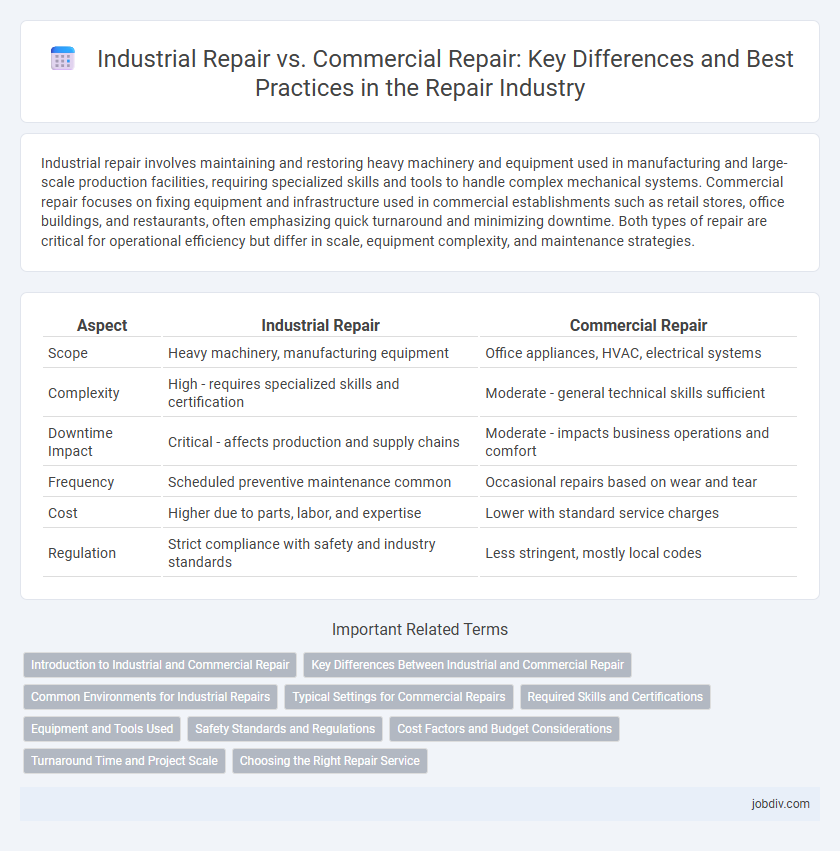 Industrial Repair vs. Commercial Repair: Key Differences and Best Practices in the Repair Industry