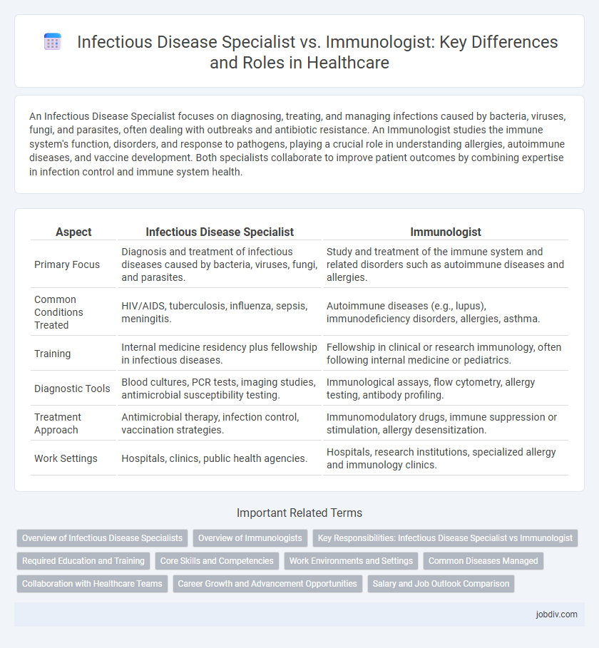 Infectious Disease Specialist vs. Immunologist: Key Differences and Roles in Healthcare