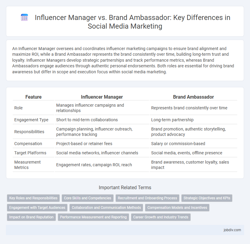 Influencer Manager vs. Brand Ambassador: Key Differences in Social Media Marketing