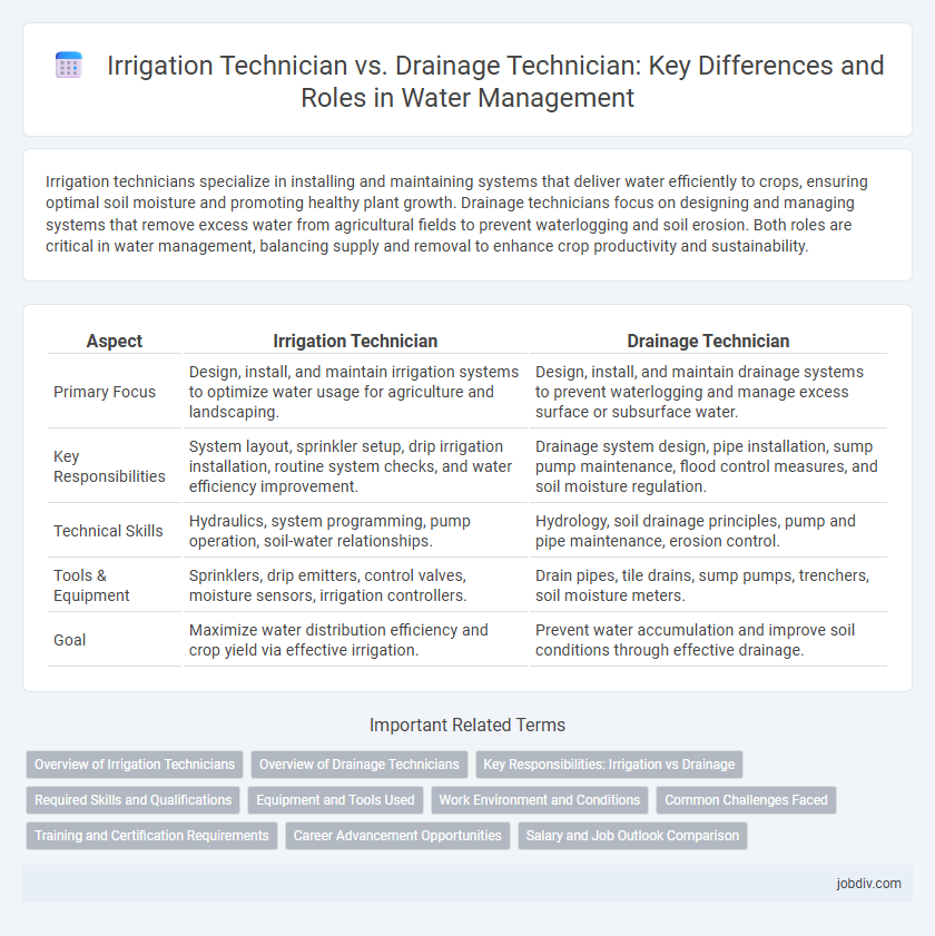 Irrigation Technician vs. Drainage Technician: Key Differences and Roles in Water Management