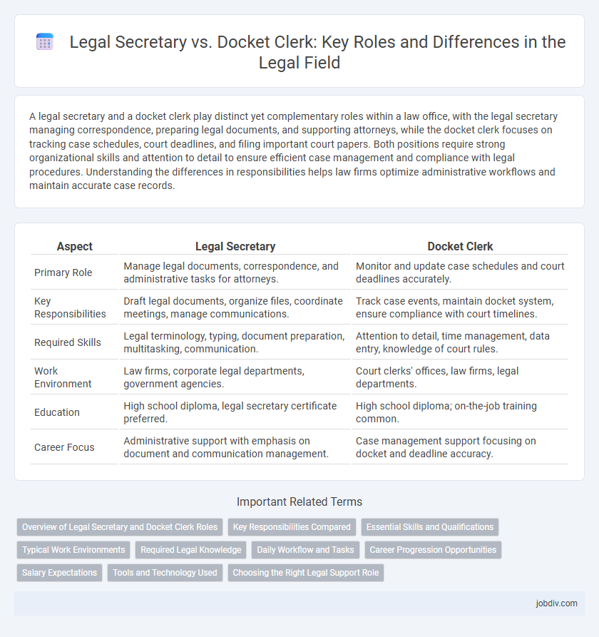 Legal Secretary vs. Docket Clerk: Key Roles and Differences in the Legal Field