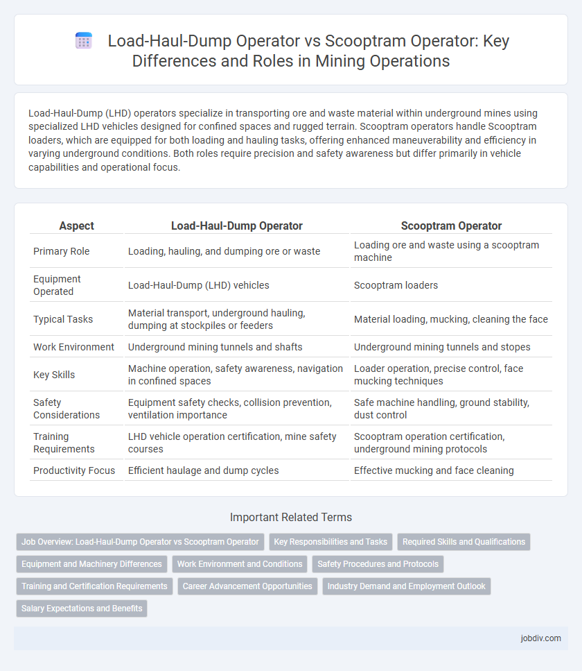 Load-Haul-Dump Operator vs Scooptram Operator: Key Differences and Roles in Mining Operations