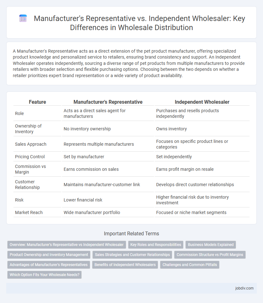 Manufacturer's Representative vs. Independent Wholesaler: Key Differences in Wholesale Distribution