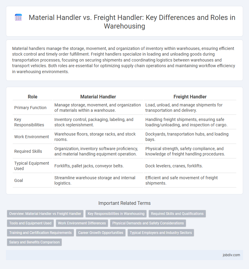 Material Handler vs. Freight Handler: Key Differences and Roles in Warehousing
