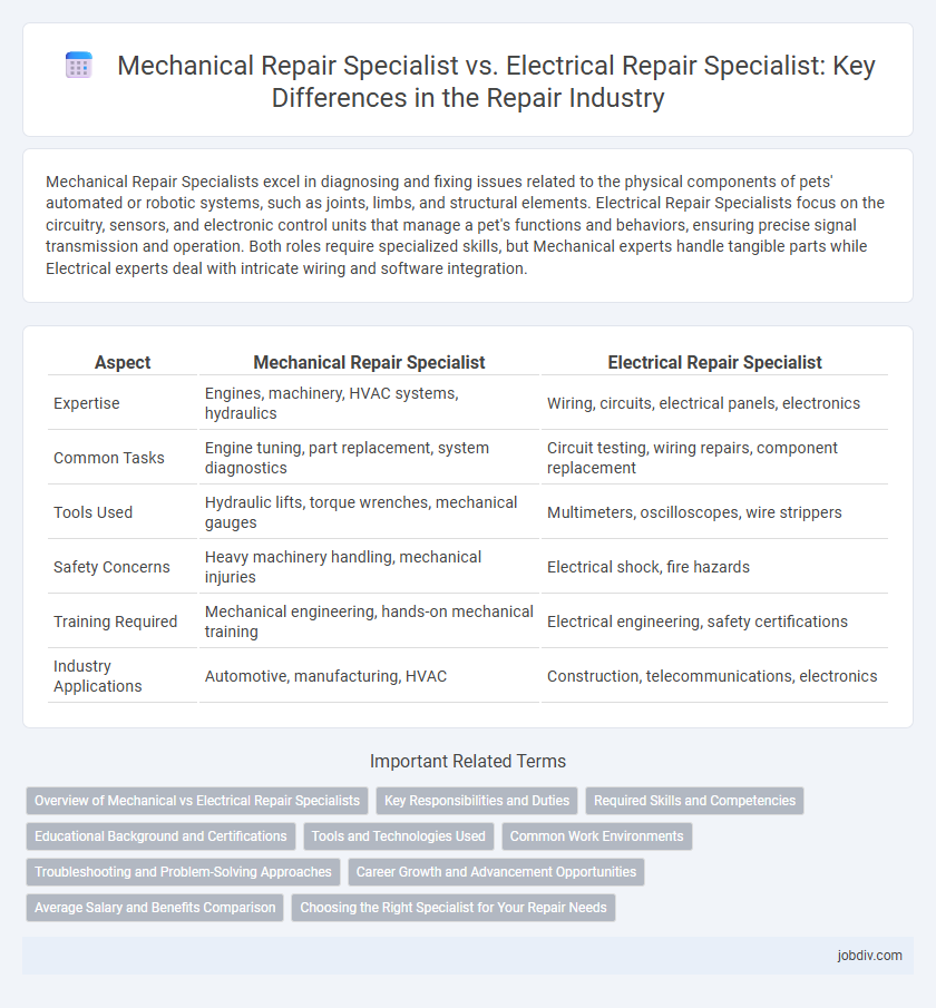 Mechanical Repair Specialist vs. Electrical Repair Specialist: Key Differences in the Repair Industry