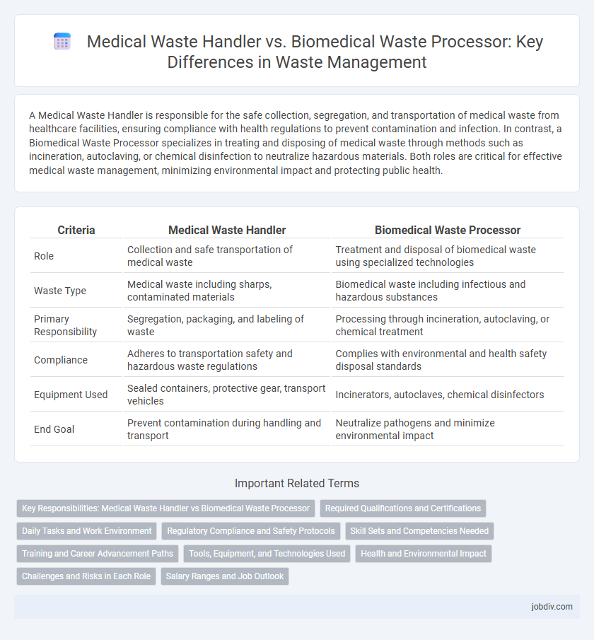 Medical Waste Handler vs. Biomedical Waste Processor: Key Differences in Waste Management