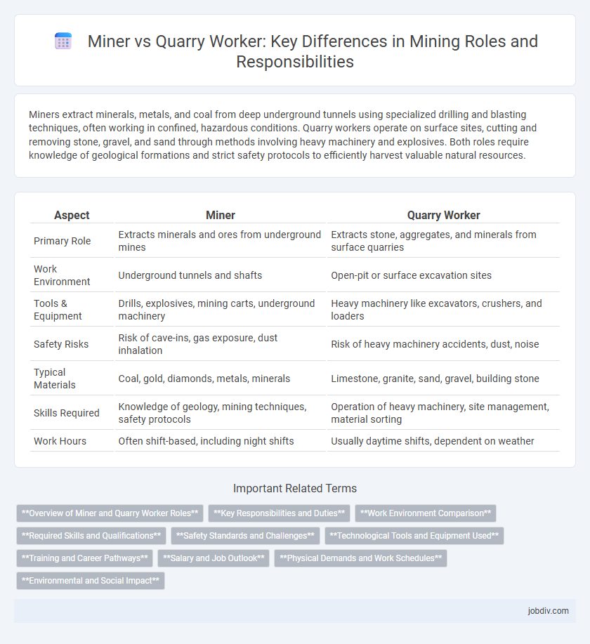 Miner vs Quarry Worker: Key Differences in Mining Roles and Responsibilities