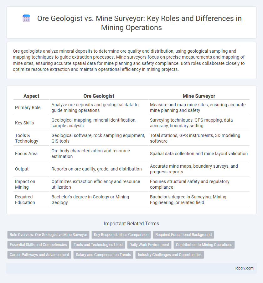 Ore Geologist vs. Mine Surveyor: Key Roles and Differences in Mining Operations