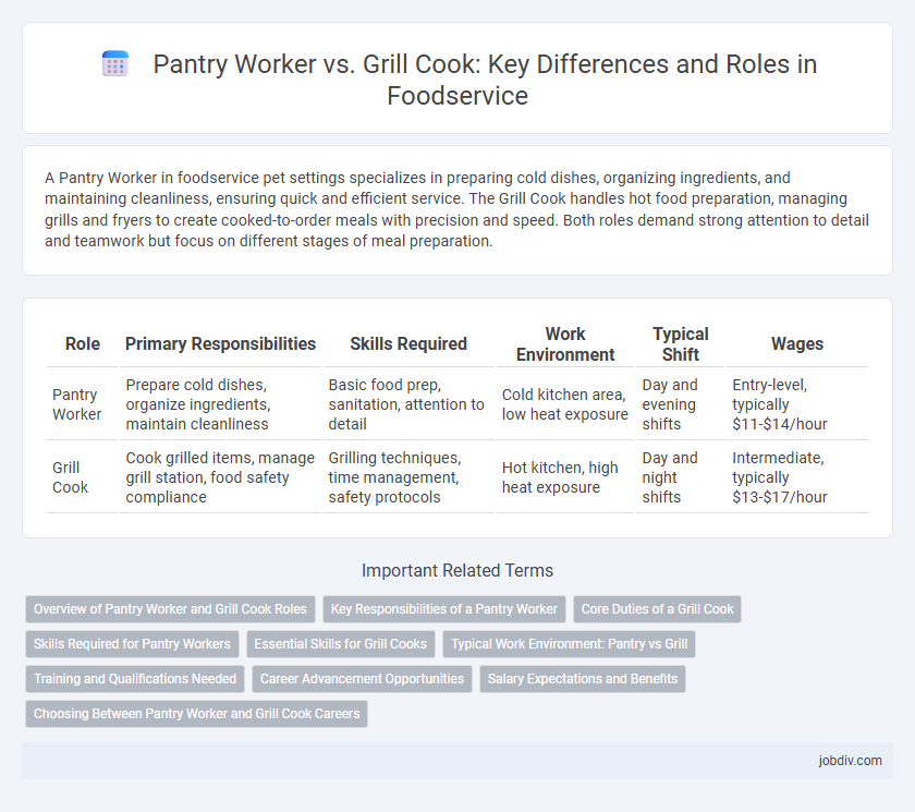 Pantry Worker vs. Grill Cook: Key Differences and Roles in Foodservice
