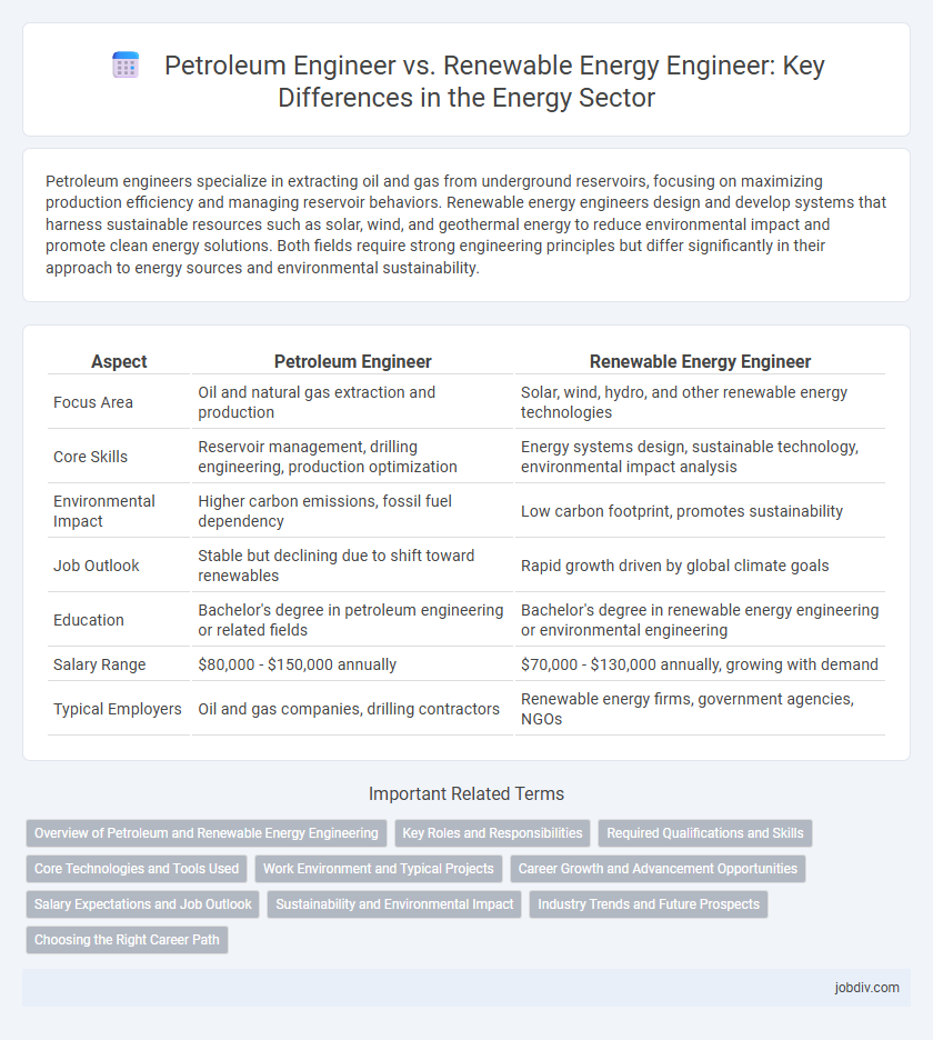 Petroleum Engineer vs. Renewable Energy Engineer: Key Differences in the Energy Sector