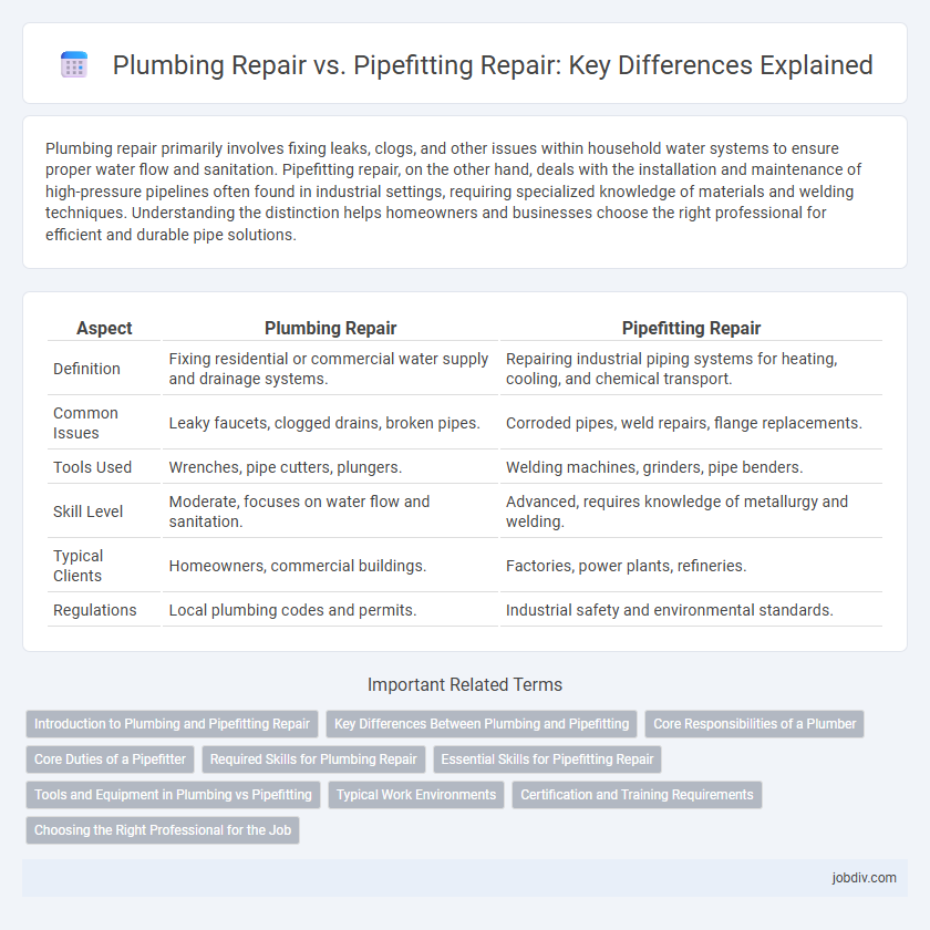 Plumbing Repair vs. Pipefitting Repair: Key Differences Explained