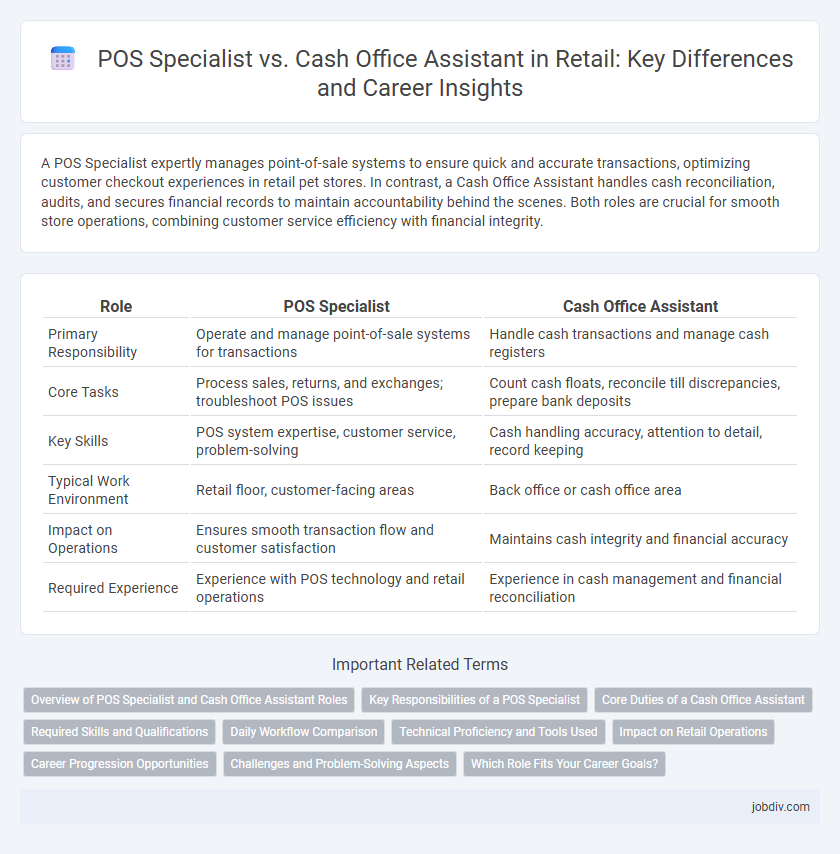 POS Specialist vs. Cash Office Assistant in Retail: Key Differences and Career Insights