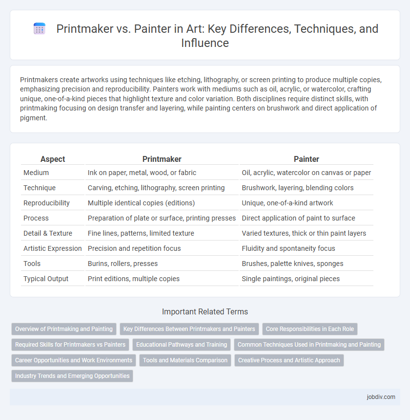 Printmaker vs. Painter in Art: Key Differences, Techniques, and Influence