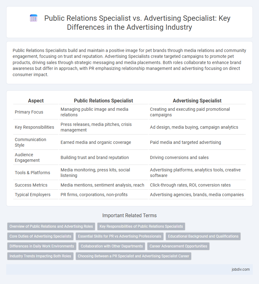 Public Relations Specialist vs. Advertising Specialist: Key Differences in the Advertising Industry