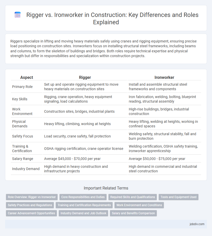 Rigger vs. Ironworker in Construction: Key Differences and Roles Explained
