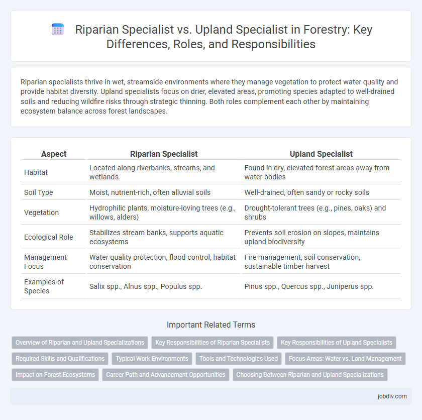 Riparian Specialist vs. Upland Specialist in Forestry: Key Differences, Roles, and Responsibilities