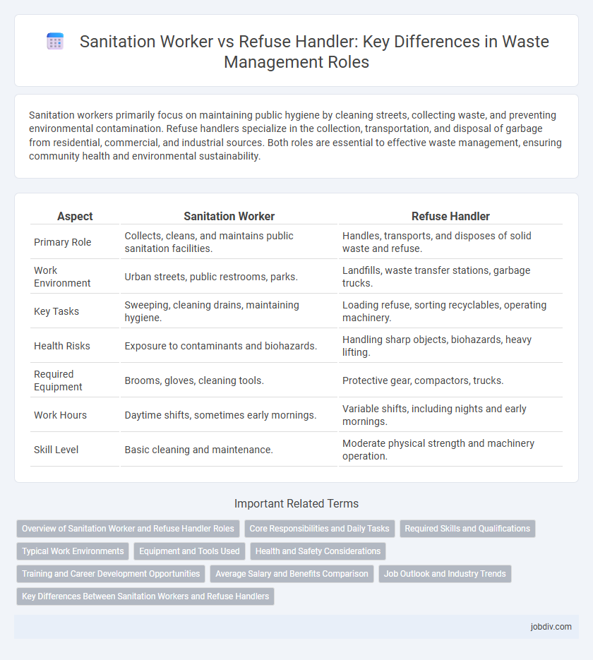 Sanitation Worker vs Refuse Handler: Key Differences in Waste Management Roles